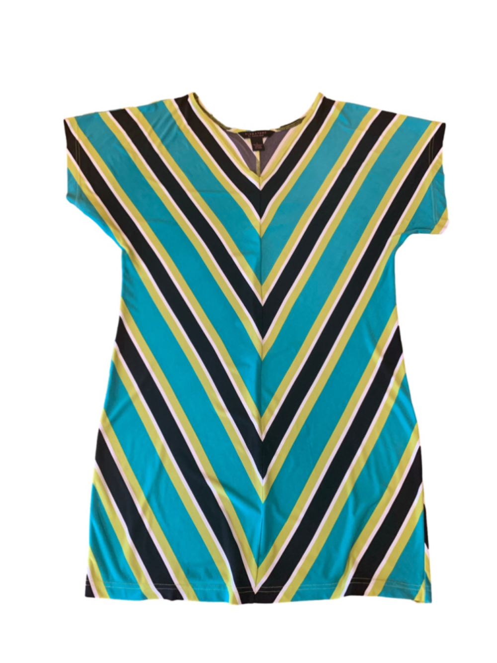 Signature by Robbie Bee Dress Large Black Green Turquoise White